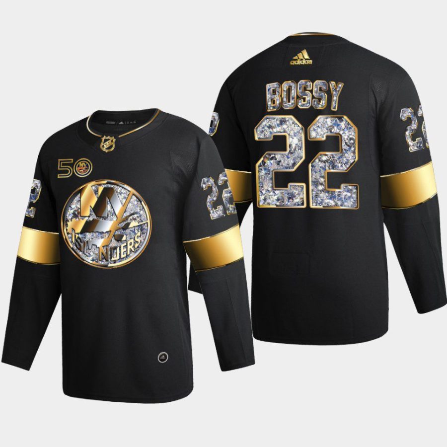 2022 23 mike bossy islanders black golden diamond 50th anniversary jersey