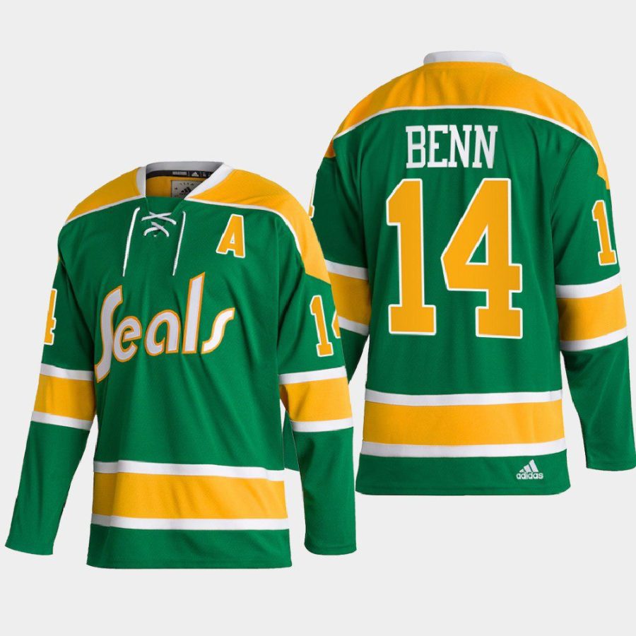 2022 jamie benn golden seals green team classics heritage jersey