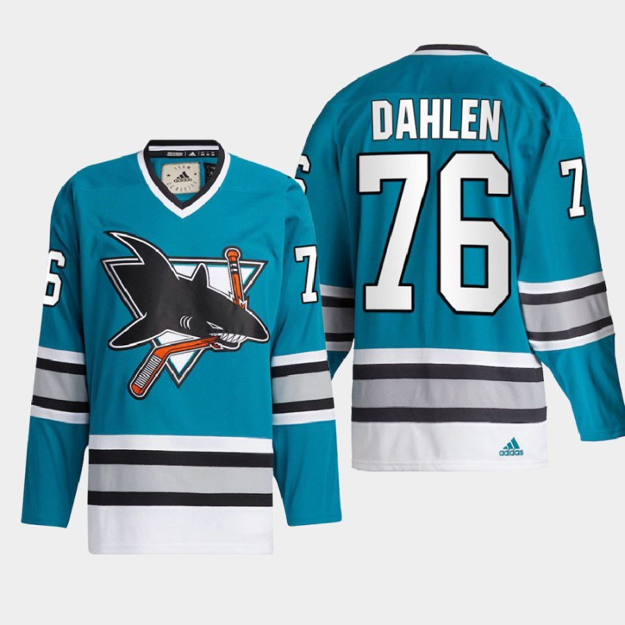 2022 jonathan dahlen sharks teal team classics authentic jersey