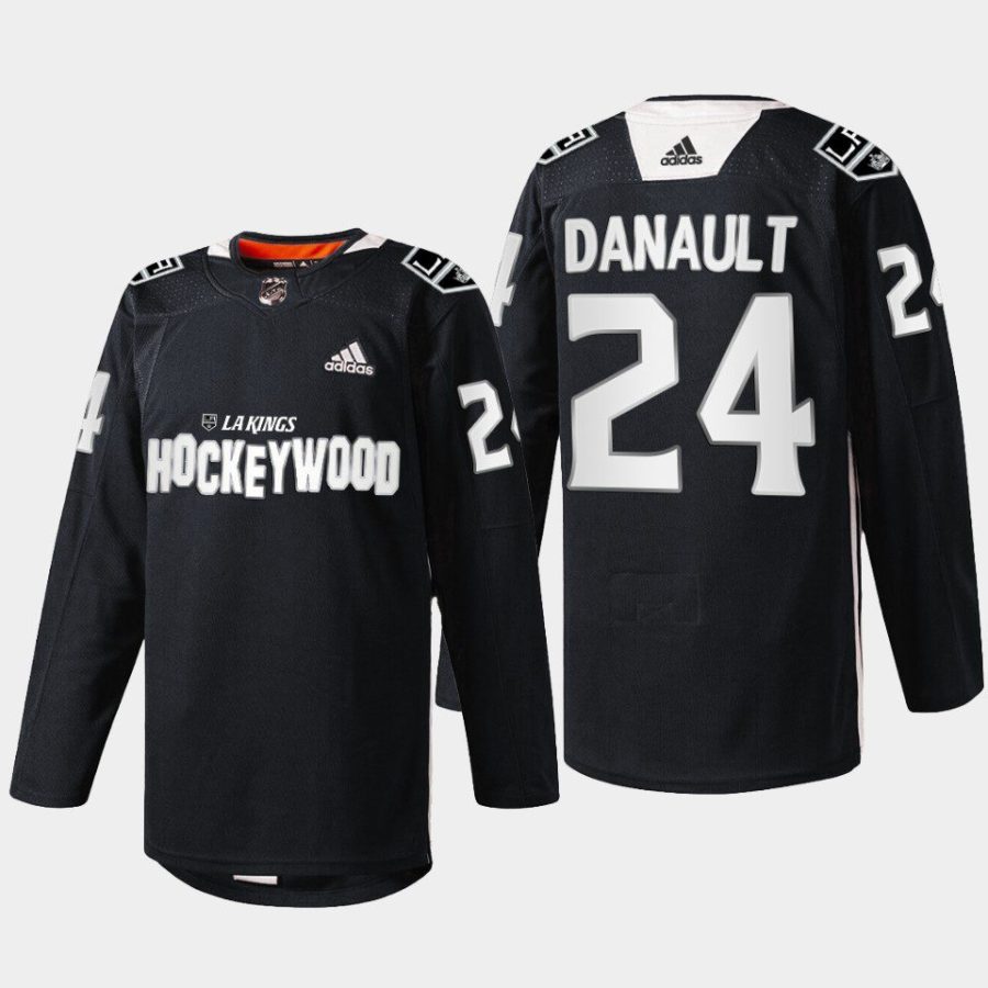 2022 phillip danault la kings black hockey wood warm up jersey