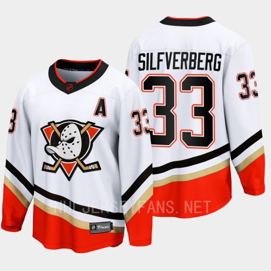 anaheim ducks jakob silfverberg special edition 2.0 2022 breakaway retro jersey white