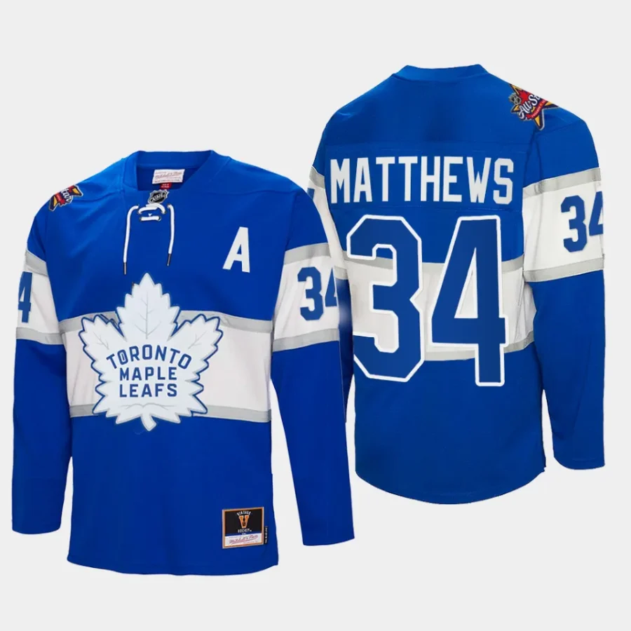 auston matthews maple leafs royal 2024 nhl all star patch authentic throwback jersey