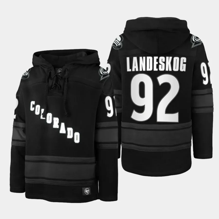 avalanche gabriel landeskog anthracite stadium lights superior lacer hoodie