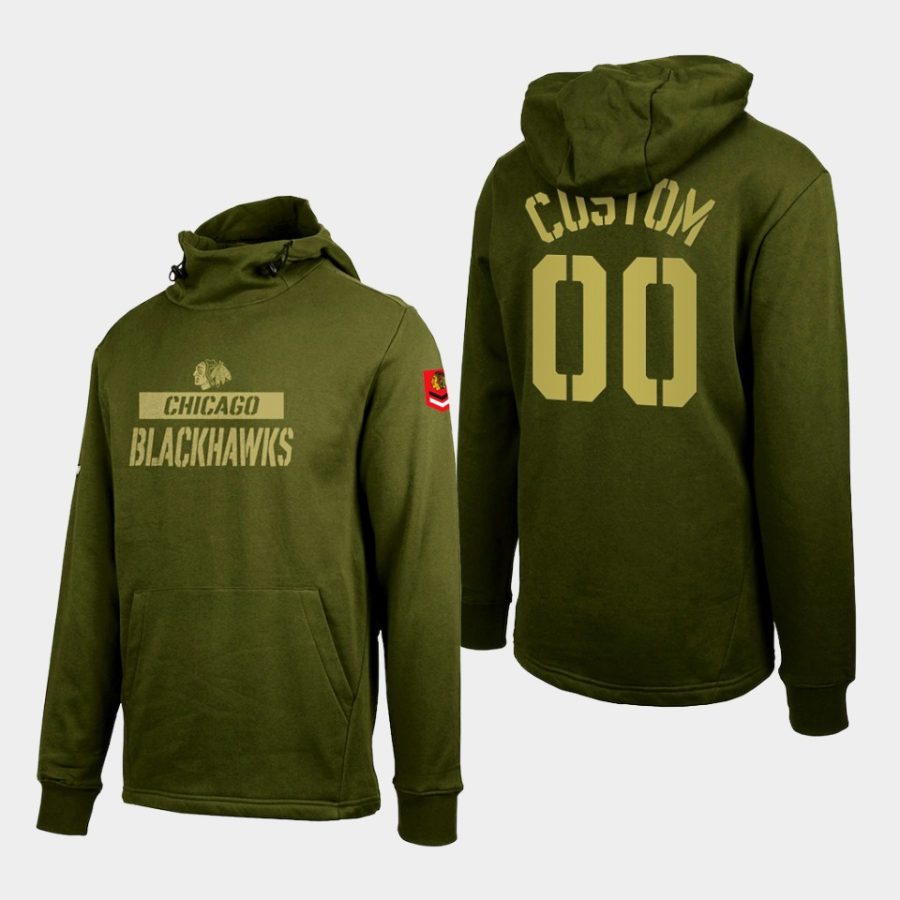 blackhawks custom olive thrive levelwear pullover hoodie