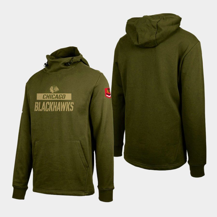 blackhawks olive thrive levelwear pullover hoodie