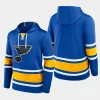 blues men blue puck deep lace up pullover hoodie