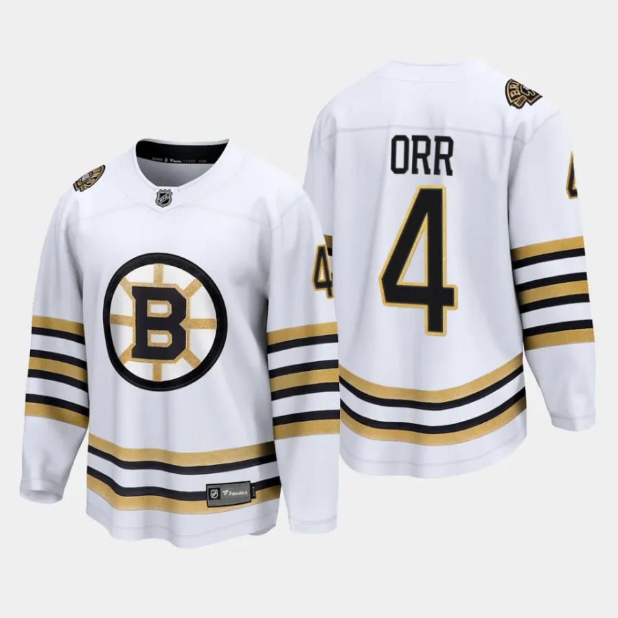 boston bruins bobby orr 100th anniversary 2023 24 premier breakaway player jersey white