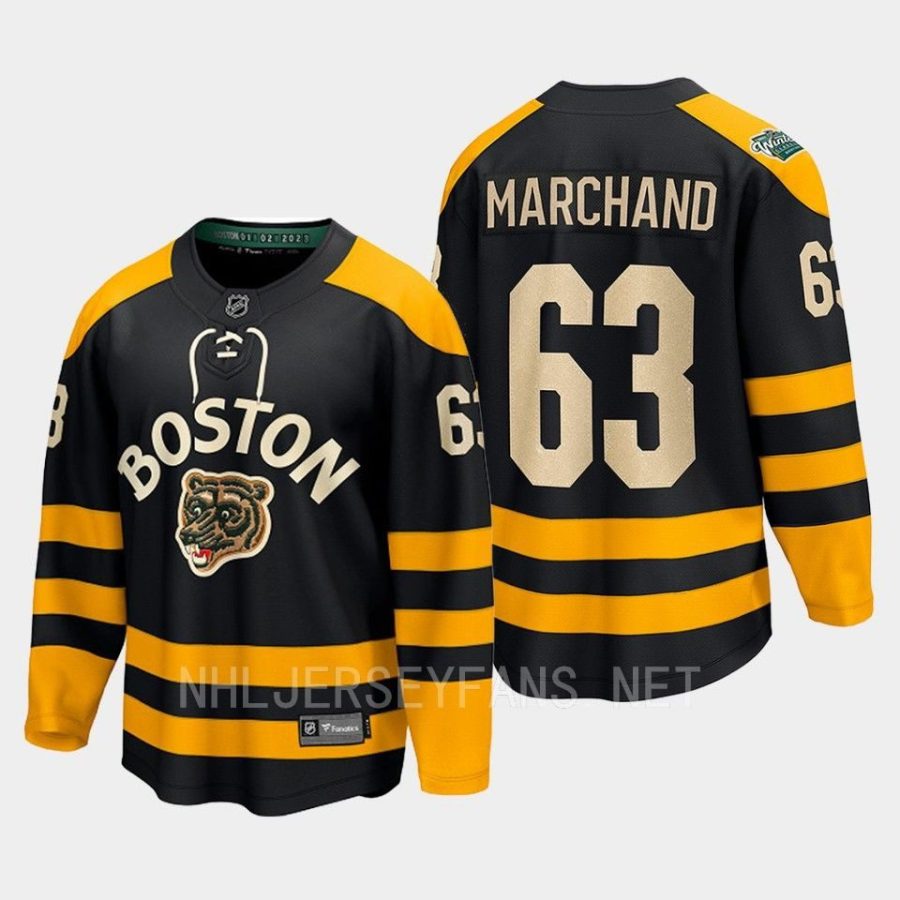 boston bruins brad marchand 2023 winter classic breakaway jersey black