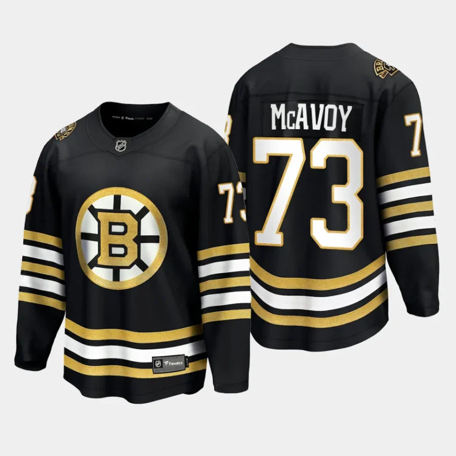 boston bruins charlie mcavoy 100th anniversary 2023 24 premier jersey black