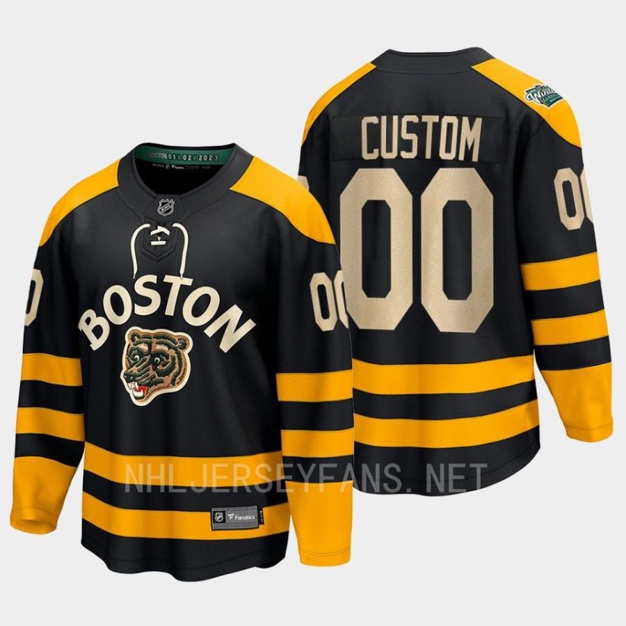 boston bruins custom 2023 winter classic breakaway jersey black