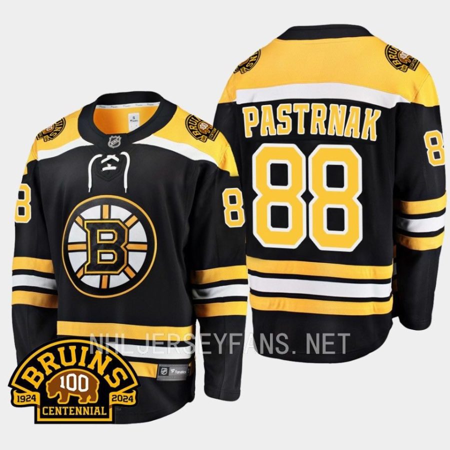 boston bruins david pastrnak 100th centennial 2023 24 home jersey black