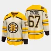 boston bruins jakub zboril 100th anniversary 2023 24 premier breakaway player jersey cream