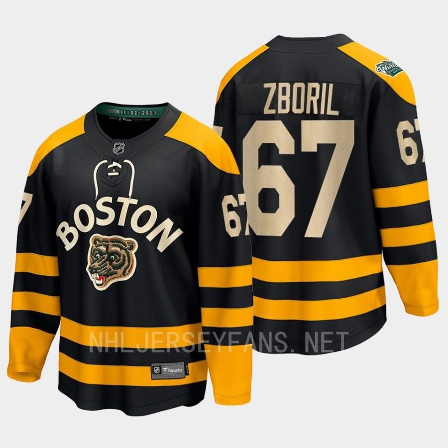 boston bruins jakub zboril 2023 winter classic breakaway jersey black