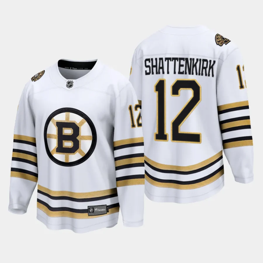 boston bruins kevin shattenkirk 100th anniversary 2023 24 premier breakaway player jersey white