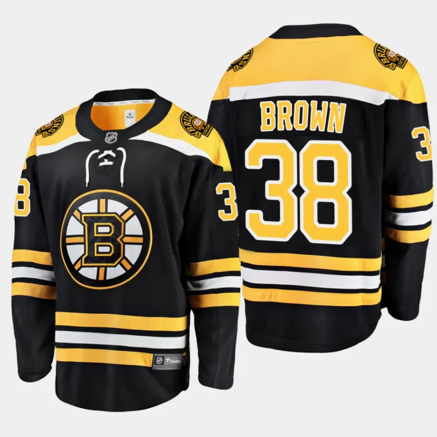 boston bruins patrick brown home breakaway player jersey black