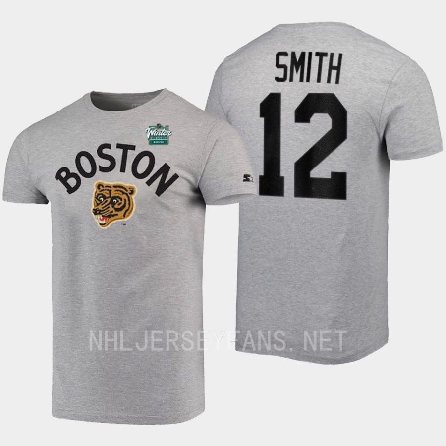 bruins craig smith grey logo 2023 winter classic t shirt