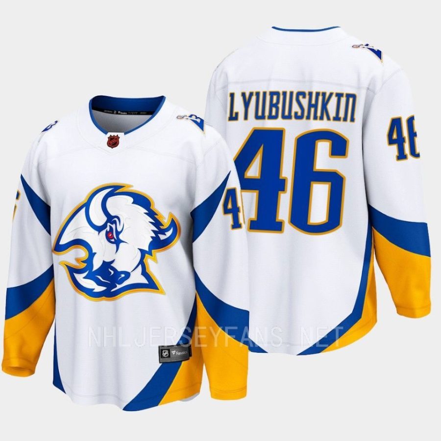 buffalo sabres ilya lyubushkin special edition 2.0 2022 breakaway retro jersey white