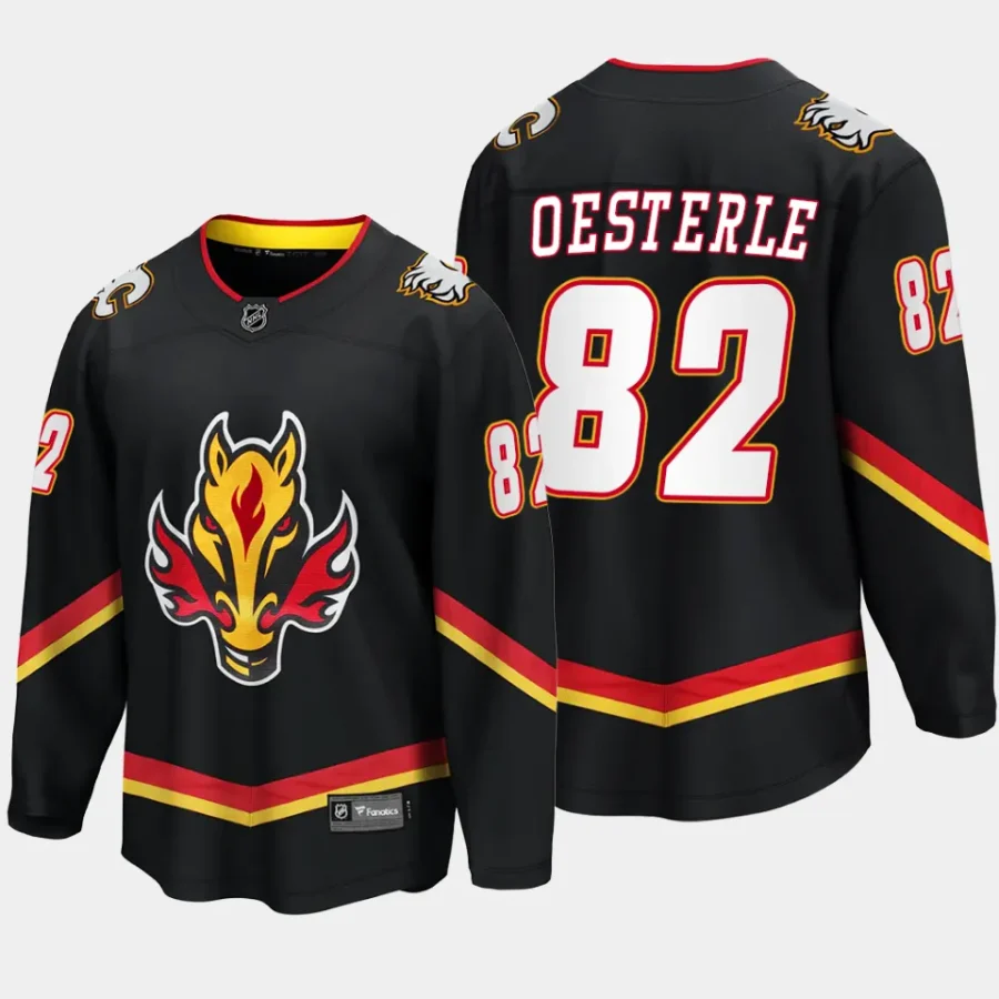 calgary flames jordan oesterle alternate breakaway player jersey black