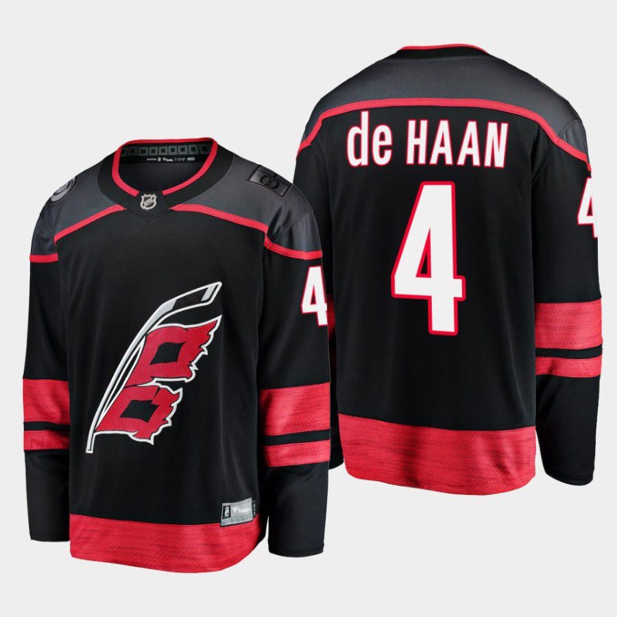 calvin de haan hurricanes black home breakaway player jersey