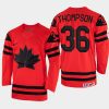 canada hockey logan thompson 2022 iihf world championship away jersey red