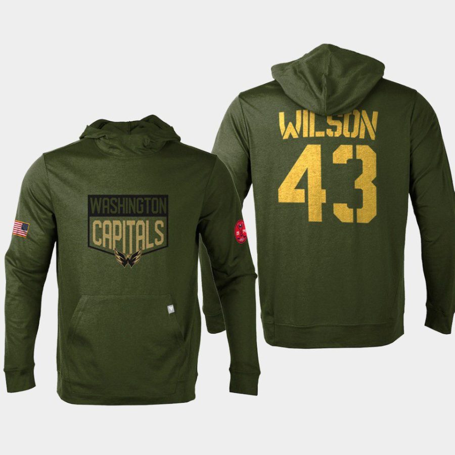 capitals tom wilson olive 2022 salute to service levelwear hoodie