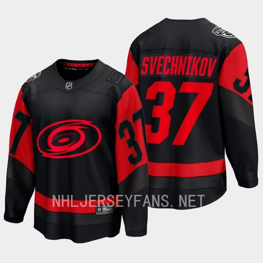 carolina hurricanes andrei svechnikov 2023 nhl stadium series breakaway player jersey black