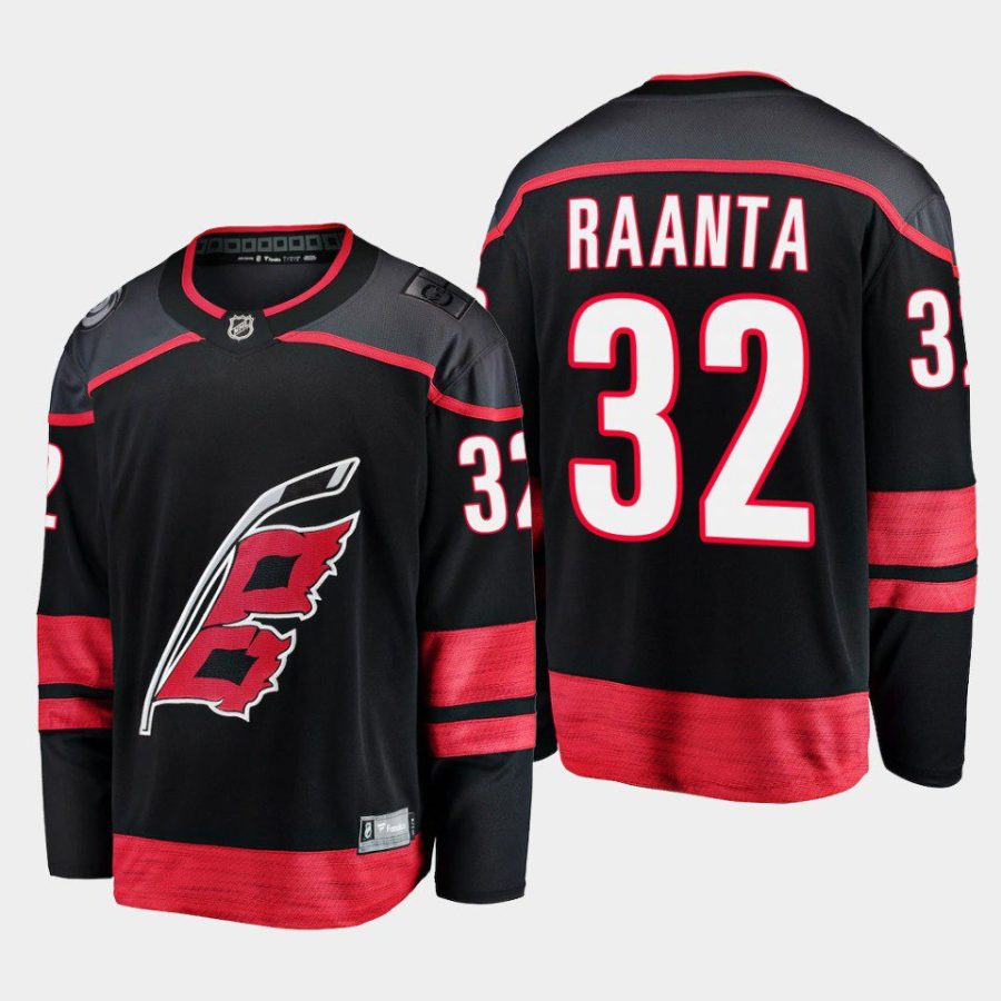 carolina hurricanes antti raanta primary home 2022 23 breakaway player jersey black