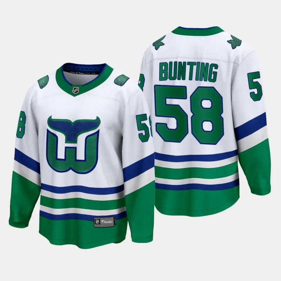 carolina hurricanes michael bunting whalers premier breakaway jersey white