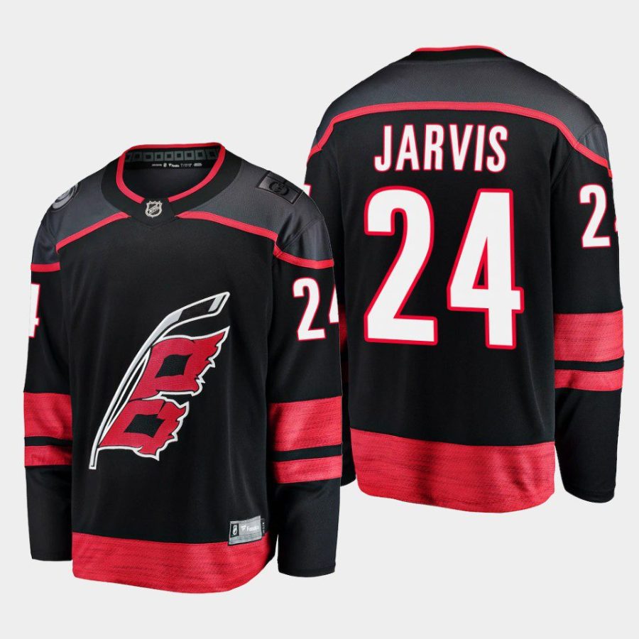 carolina hurricanes seth jarvis primary home 2022 23 breakaway player jersey black