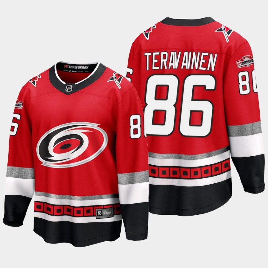 carolina hurricanes teuvo teravainen 25th anniversary premier jersey red