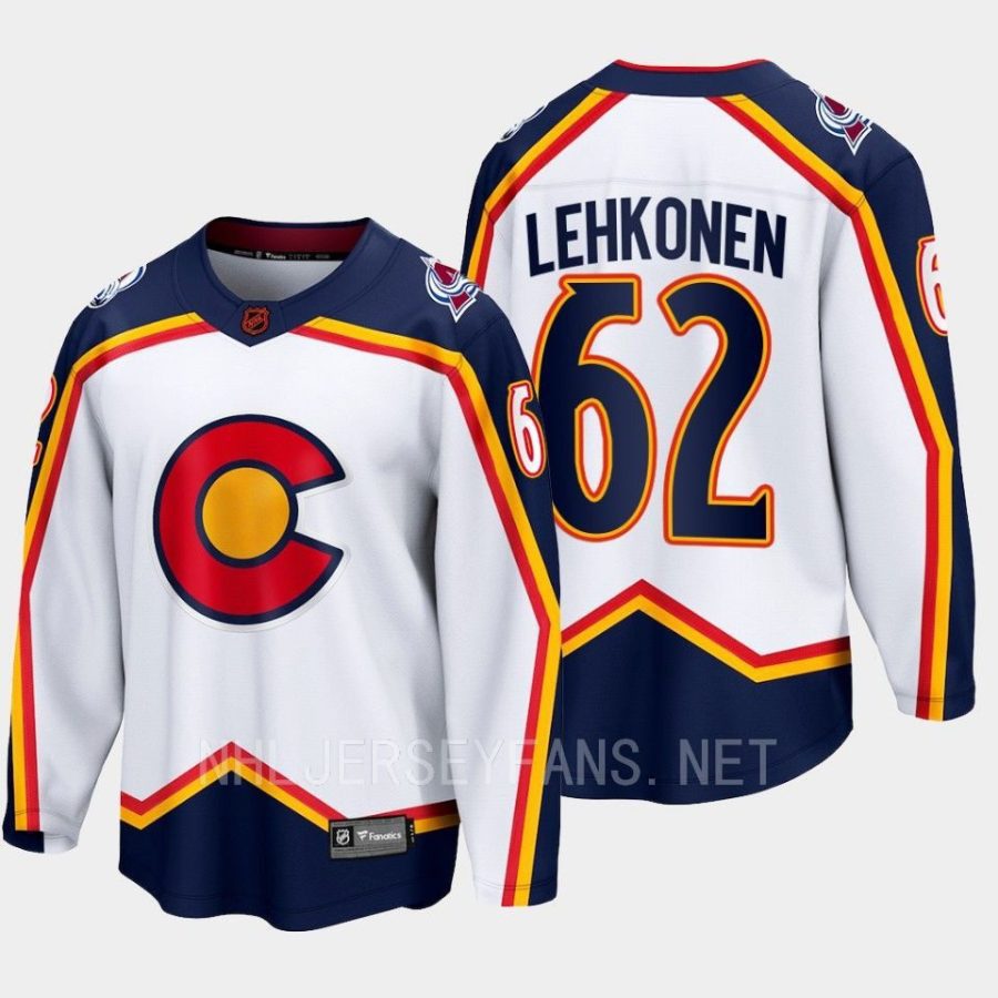 colorado avalanche artturi lehkonen special edition 2.0 2022 breakaway retro jersey white