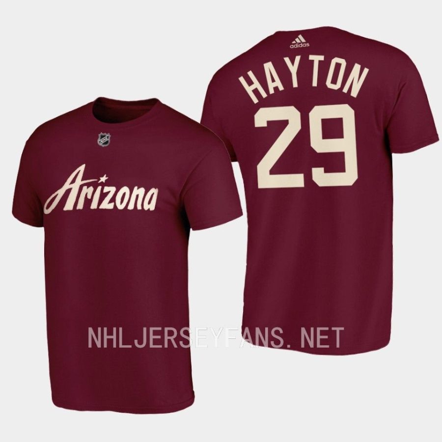 coyotes barrett hayton garnetthird 2022 23desert night alternate t shirt