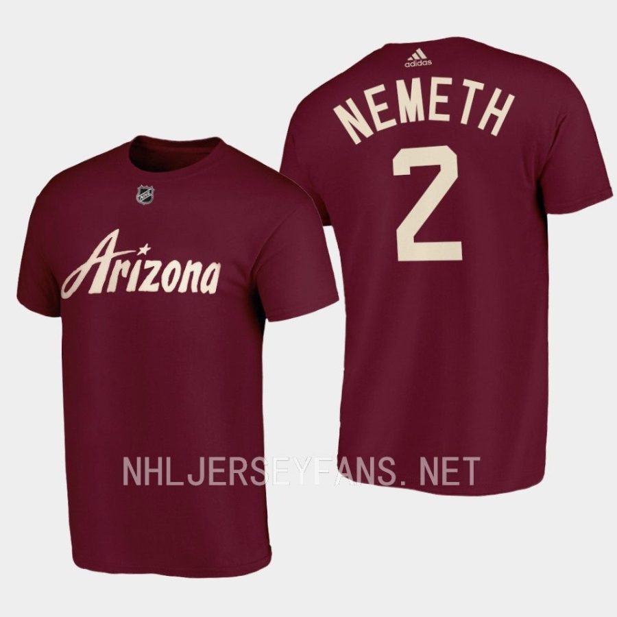 coyotes patrik nemeth garnetthird 2022 23desert night alternate t shirt