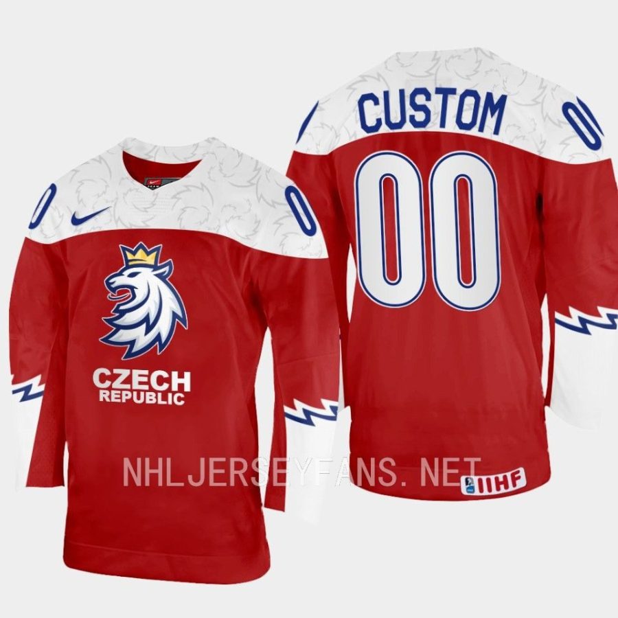 czech republic custom 2023 iihf world junior championship jersey red