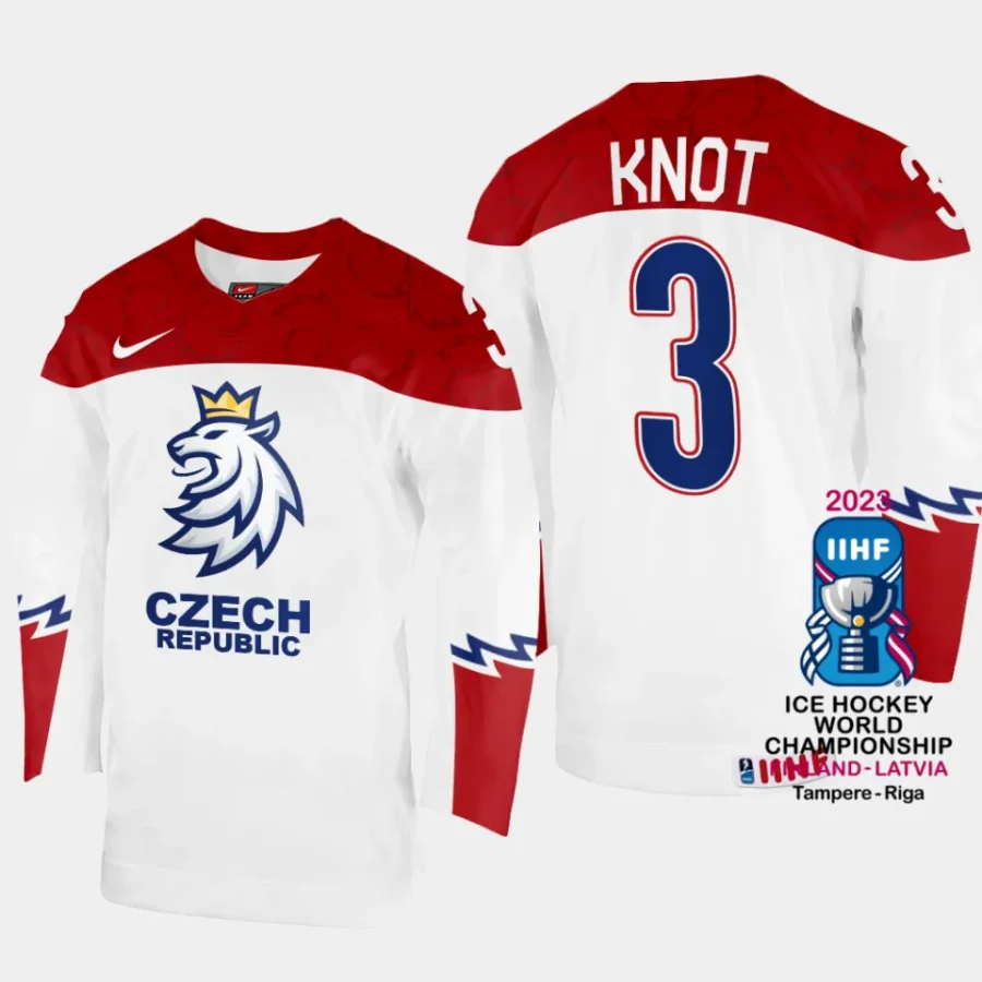 czechia hockey ronald knot 2023 iihf world championship men home jersey white