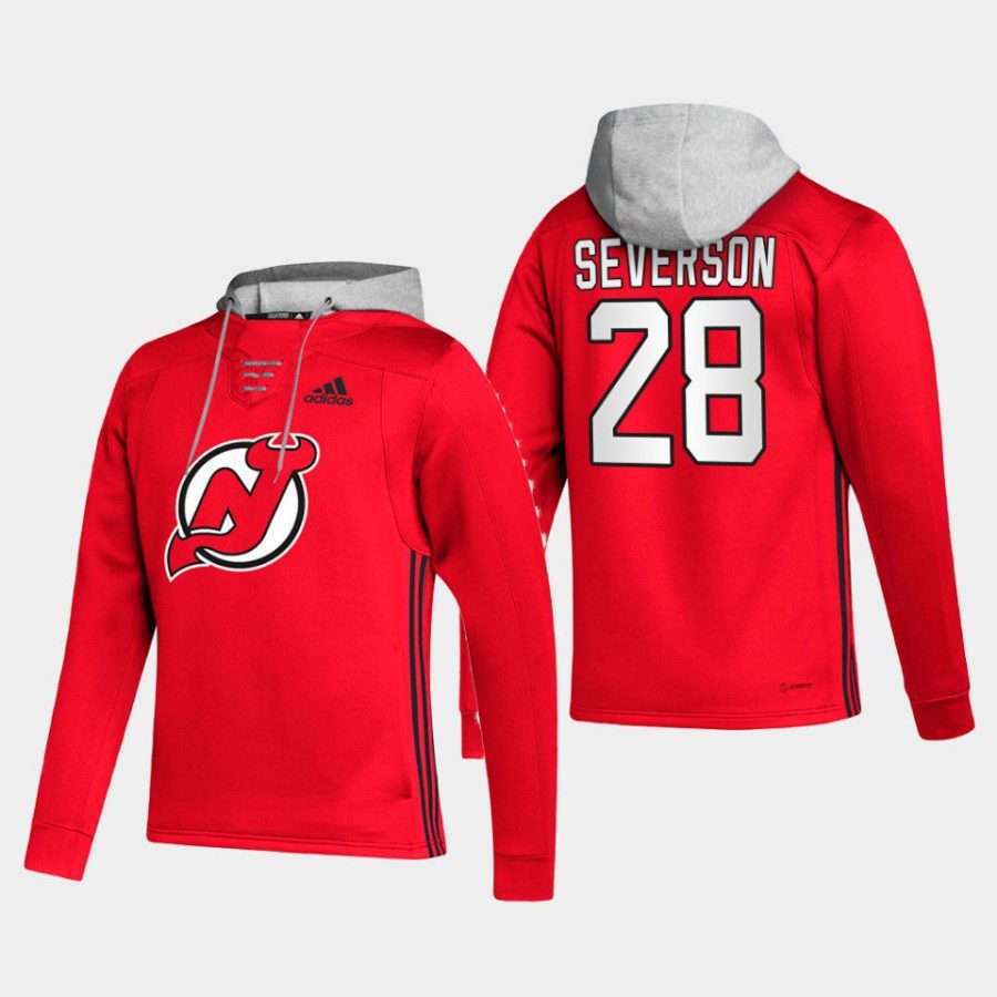 devils damon severson red skate lace up hoodie