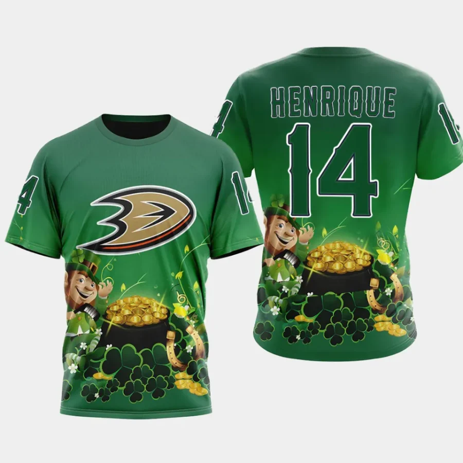 ducks adam henrique green 2024 st patricks day cartoon t shirt