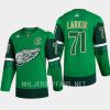 dylan larkin red wings green 2023 st. patricks day primegreen authentic jersey