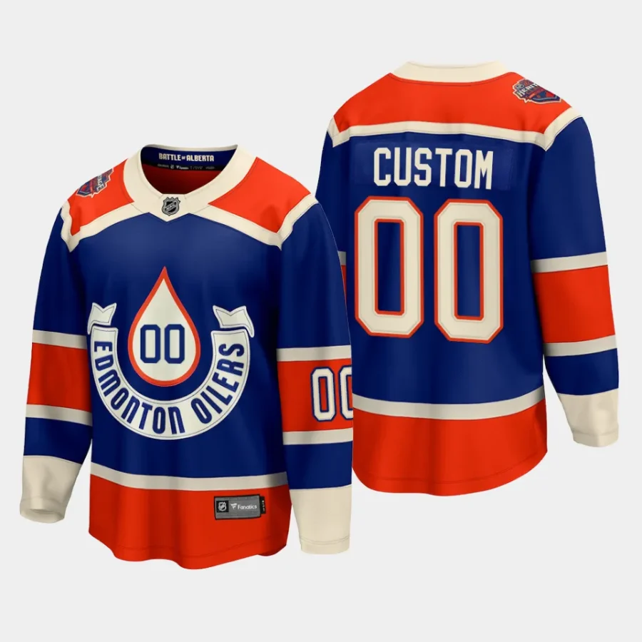 edmonton oilers custom 2023 nhl heritage classic premier breakaway player jersey royal