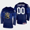 finland hockey custom 2022 iihf world championship away jersey navy