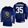 finland hockey frans tuohimaa 2022 iihf world championship away jersey navy