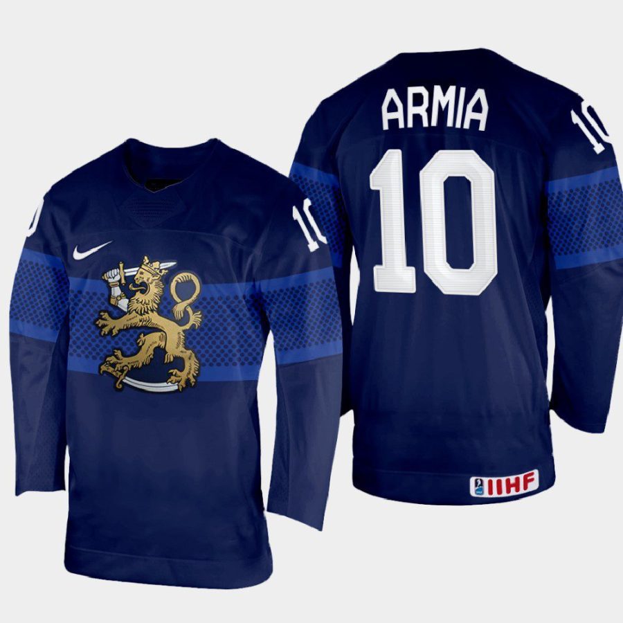 finland hockey joel armia 2022 iihf world championship away jersey navy