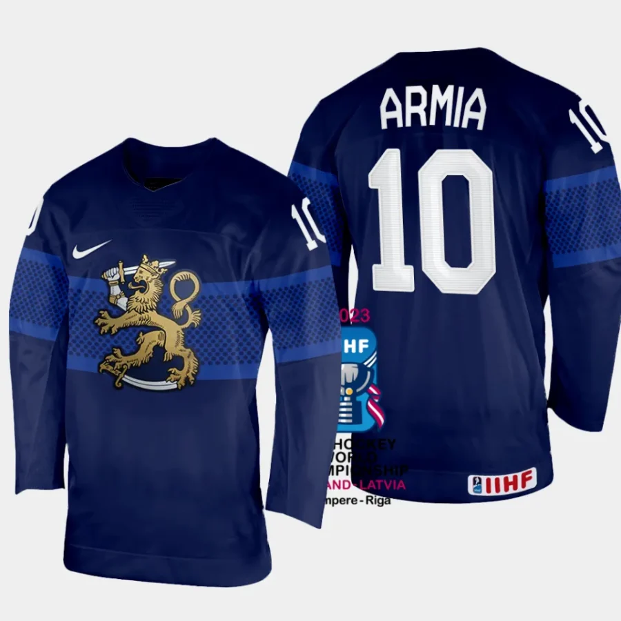 finland hockey joel armia 2023 iihf world championship men away jersey navy