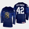 finland hockey sami vatanen 2022 iihf world championship away jersey navy