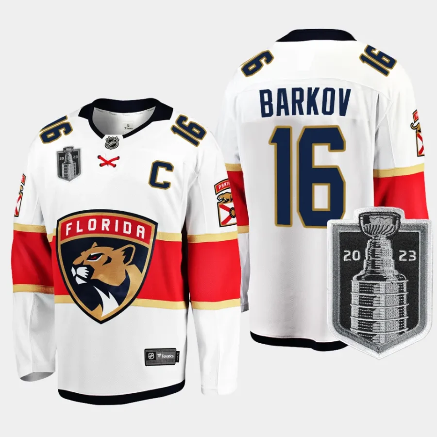 florida panthers aleksander barkov 2023 stanley cup final away breakaway player jersey white