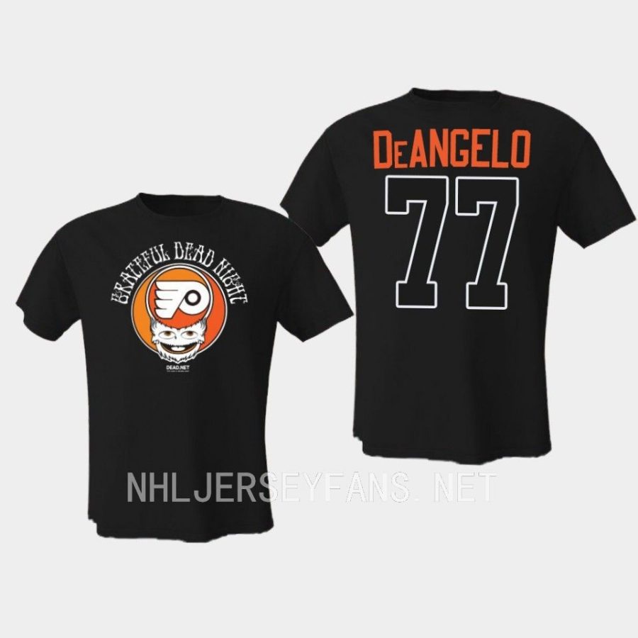 flyers tony deangelo black grateful dead night limited t shirt