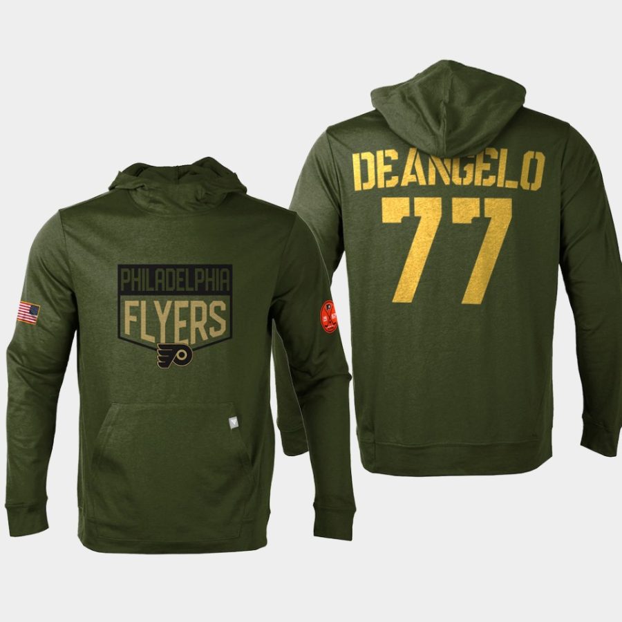 flyers tony deangelo olive 2022 salute to service levelwear pullover hoodie