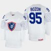 france hockey kevin bozon 2022 iihf world championship home jersey white