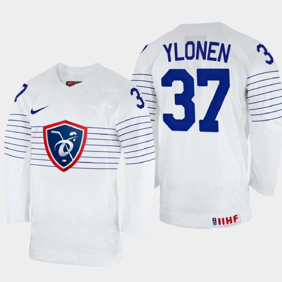 france hockey sebastian ylonen 2022 iihf world championship home jersey white