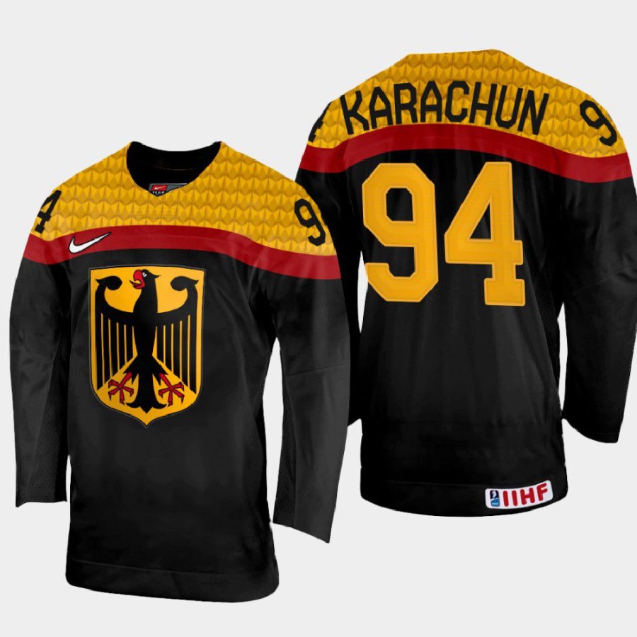 germany hockey alexander karachun 2022 iihf world championship away jersey black